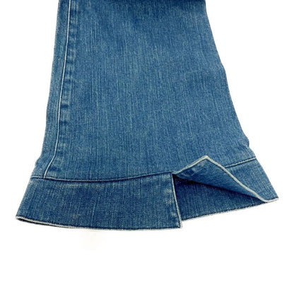 Chanel Matelasse Cotton Coco Mark Denim Pants Blue 371386