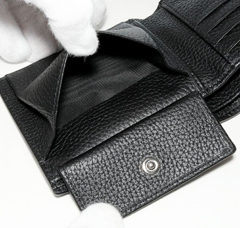 Gucci Bifold Wallet With Coin Purse Jumbo GG Coin Wallet Calf Black 739479