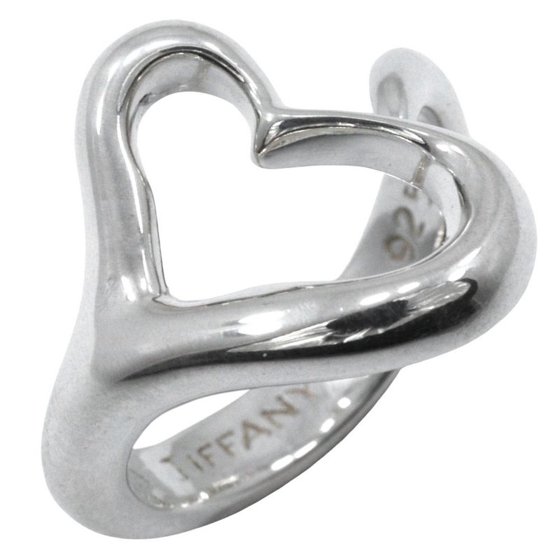 Tiffany & Co Open Heart Elsa Peretti Silver 925 Size 9 Ladies 4.7g Ring