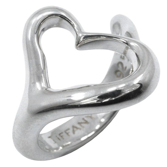 Tiffany & Co Open Heart Elsa Peretti Silver 925 Size 9 Ladies 4.7g Ring