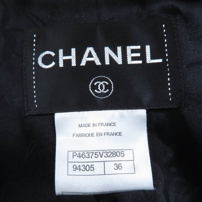 CHANEL P46375v32805 100% Wool Lion Button Long Length Coat Black 36 Made In