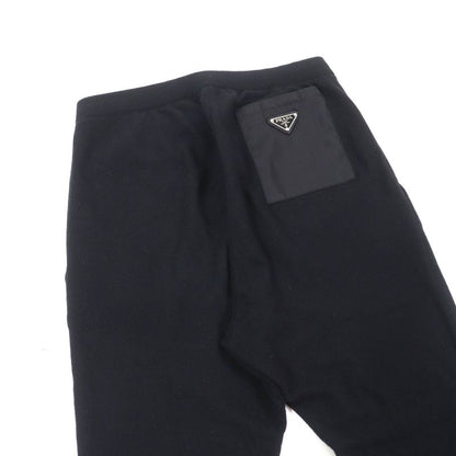 Prada Ump62 Cashmere Blend Re-nylon Triangle Logo Knit Pants Bottoms Black 44