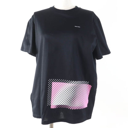 Prada 2020 35838 100% Cotton Triangle Patch Logo Print Short Sleeve T-shirt