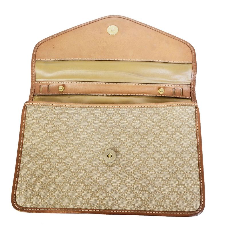 Celine Macadam Second Bag Clutch Bag Beige 01bs111
