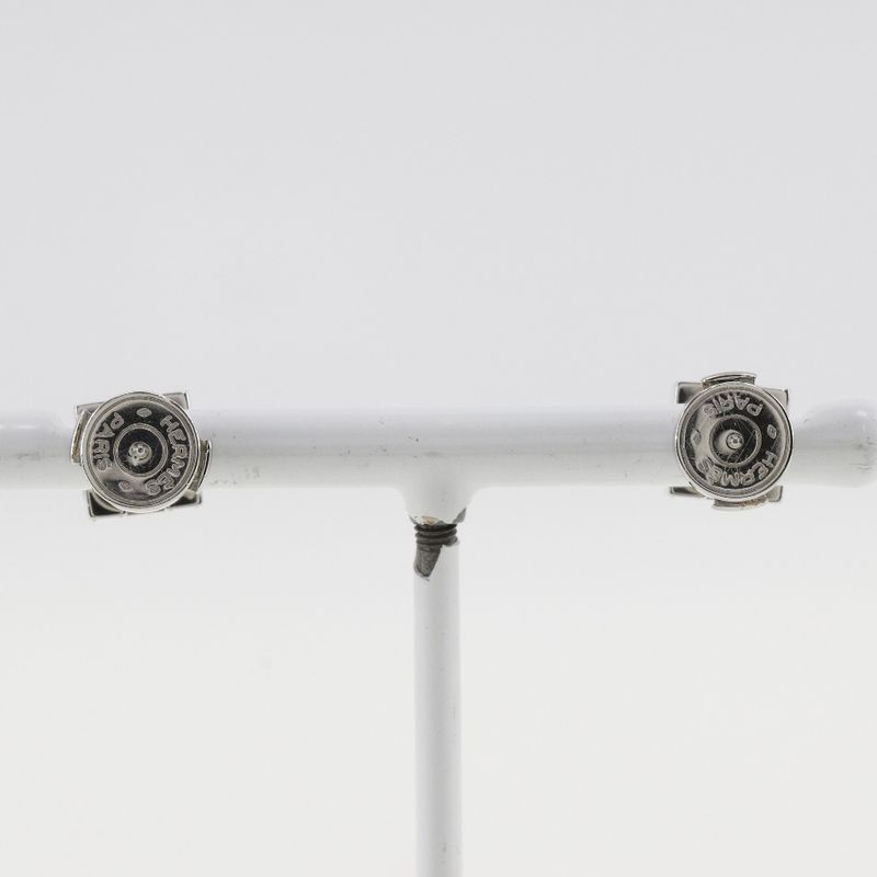 Hermes Cajdouache H-cube Metal Silver Ladies 6.1g Earrings