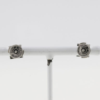 Hermes Cajdouache H-cube Metal Silver Ladies 6.1g Earrings