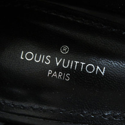 Louis Vuitton 2020 Square Toe Leather Loafers With LV Logo Hardware Black Gold