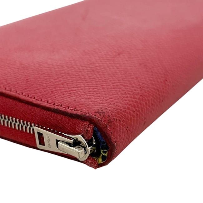 Hermes Round Zipper Long Wallet Azap Silk Quin Red