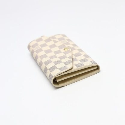 Louis Vuitton N63208 Damier Azure Long Wallet Portefeuille And Sarah Long