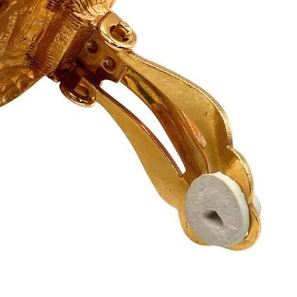 Chanel Earrings Crown Gold Plated Gold