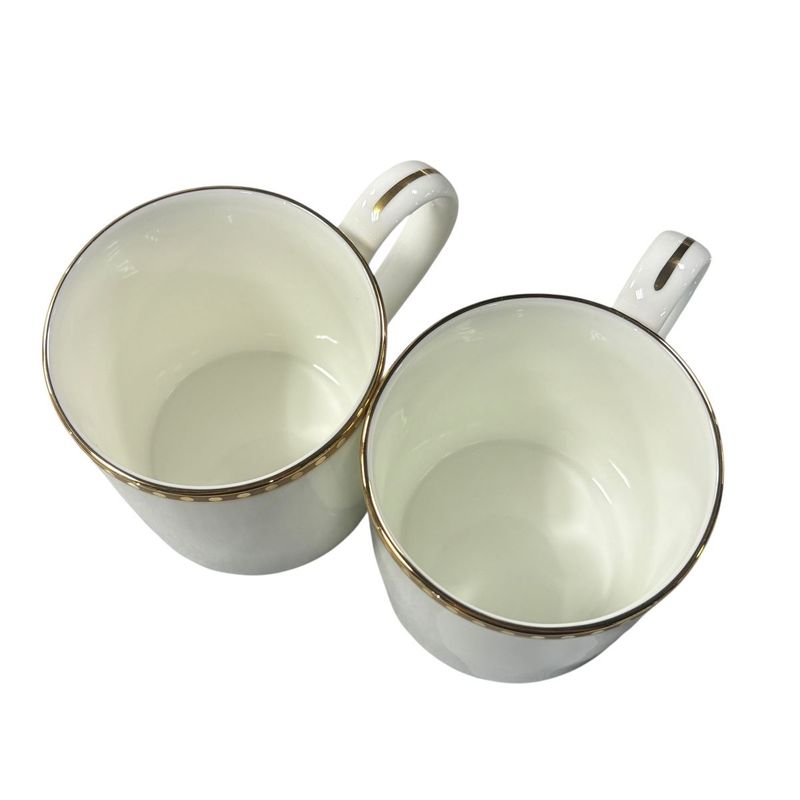 3053 Unused in Storage Tiffany & Co Tiffany & Co Gold Band Mugs Pair Set White