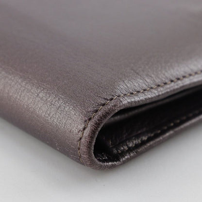 Chanel Camellia Coco Mark Leather Metallic Purple Women's Long Wallet