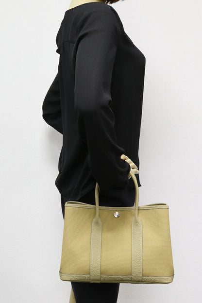 Hermes Tote Handbag Garden Party TPM 30cm (1181in) Negonda X Toile Military