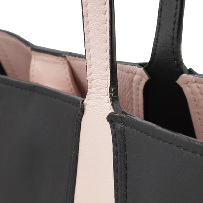 Christian DIOR Addict Tote Tote Bag Shoulder Leather Black Black Pink With Charm