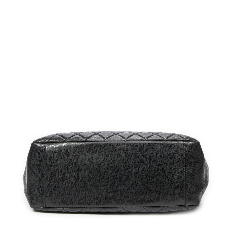 Chanel Coco Mark Chain Tote Black Matelasse Caviar Leather A