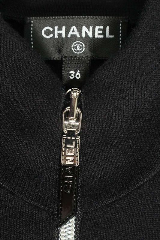 Chanel P78647k11372 Cashmere Blend Half Zip Dress Women 36