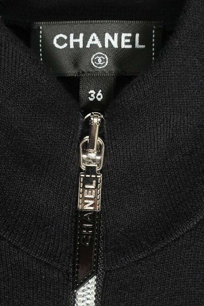 Chanel P78647k11372 Cashmere Blend Half Zip Dress Women 36