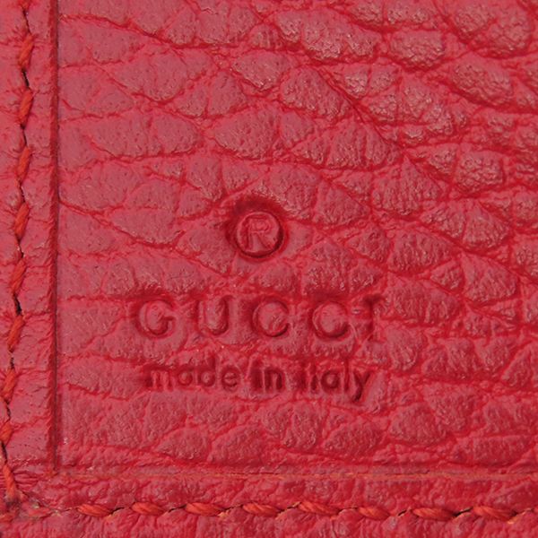 Gucci Trifold Wallet GG Marmont Leather Red Gold Hardware Petite Marmont Red