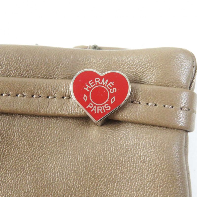 Hermes Dream Love Dream Love Lambleather With 100% Silk Lining Etoupe Heart