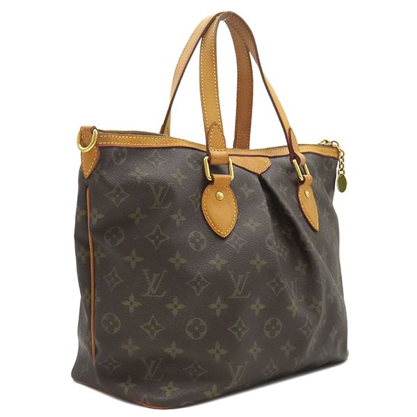 Louis Vuitton Handbag Palermo PM Monogram Canvas Monogram Gold Hardware Brown