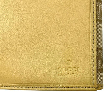 Gucci Bifold Long Wallet Beige GG Canvas 112715 Wallet