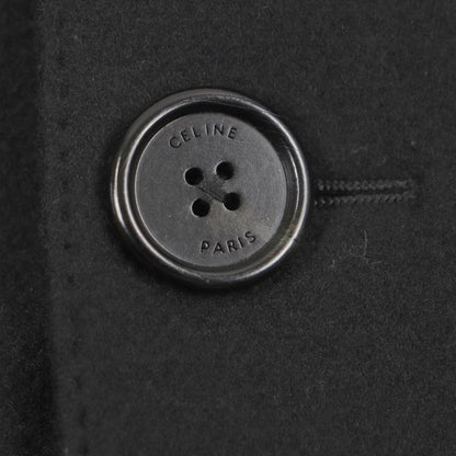 Celine 2m025863c 90% Wool Single Chester Coat With Logo Buttons Black 44 Made
