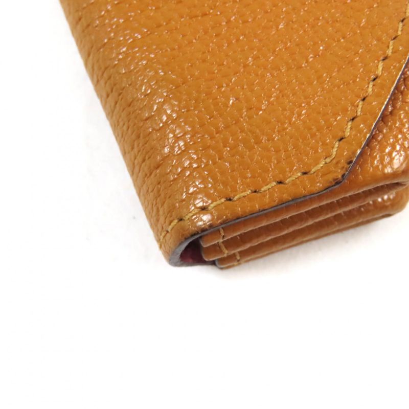 Hermes Le Van Cattle Verso Bicolor Chevre Mizor Coin Case Brown Pink