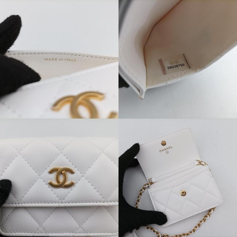 CHANEL  Matelasse Coco Mark White Lambskin Ap1895 30638768