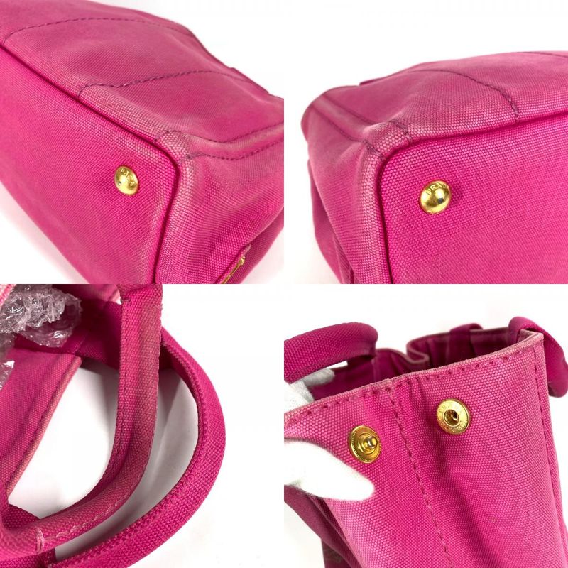 Prada Handbag Canapa Canvas Pink