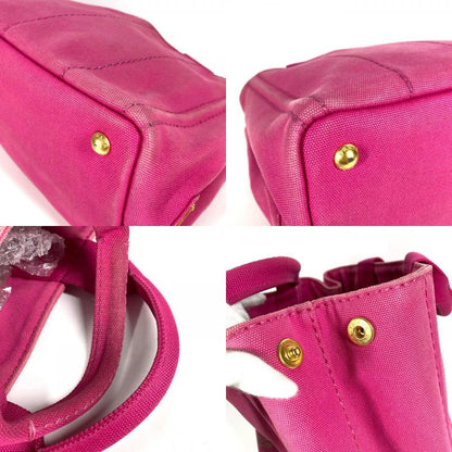Prada Handbag Canapa Canvas Pink