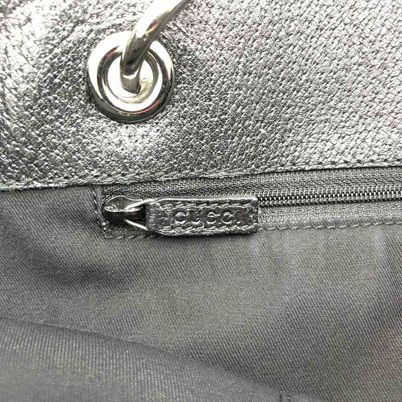 Gucci 120836 Tote Bag Black GG Canvas/leather Ladies Men's Branded High Brand