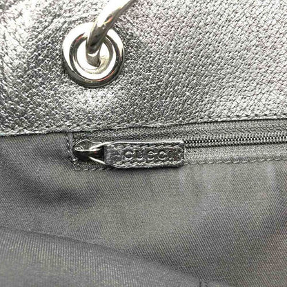 Gucci 120836 Tote Bag Black GG Canvas/leather Ladies Men's Branded High Brand