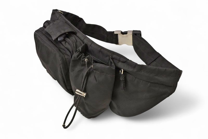 Prada Waist Bag Waist Pouch Body Bag Prada Nylon NERO Black Va0056 Men Women