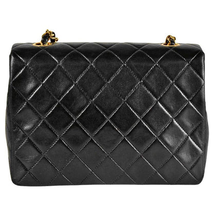 Chanel Mini Matelasse 20 Single Flap Chain Shoulder Bag Lambskin A01163 Black