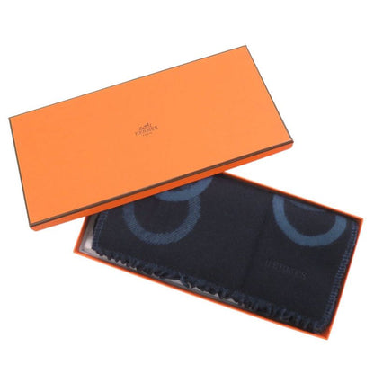 Hermes Eny Moll Cashmere Marlin Blue Tulcan Scarf 1205 Hermes