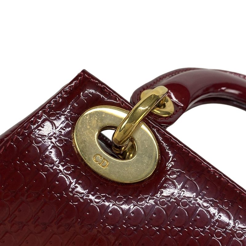 Dior/christian Dior Handbag Lady Dior Mini Bag/trotter Bordeaux Gold Hardware