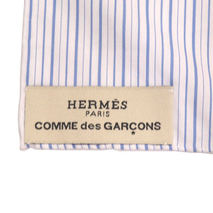 Hermes × Comme Des Garcons Collaboration Harnais DE COUR Cotton Blue Scarf
