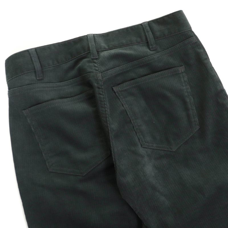 Celine 100% Cotton Corduroy Flared Pants Bottoms Dark Green 24 Made In Italy