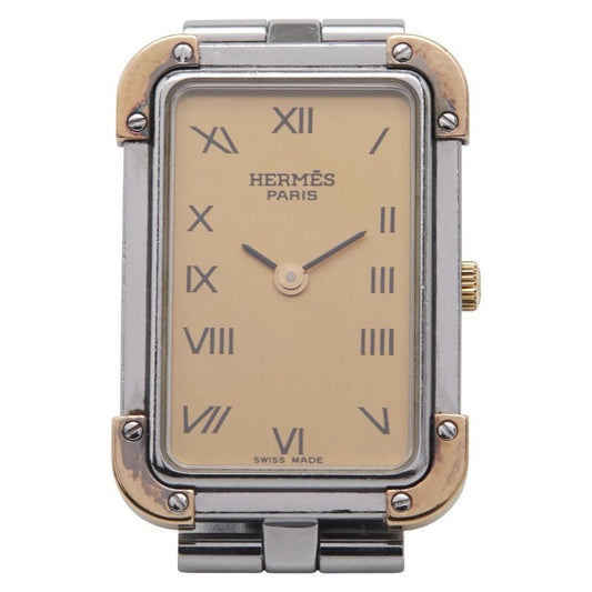 Hermes Croisure Cr1220 Silver Gold Stainless Steel Plated Ladies Hermes