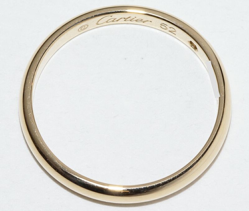 Cartier Ring 18K Yellow Gold Diamond 1P (001ct) Classic Wedding Ring 1895