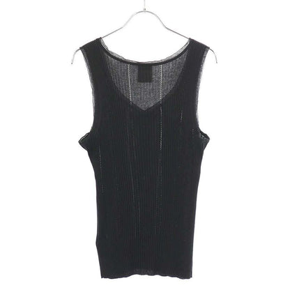 Chanel Coco Mark Button Ribbed Tank Top P32726k00786 Black 42