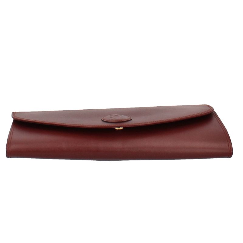 Cartier Must Line Clutch Bag Leather Ladies Clutch Bag Wine Red Excellent