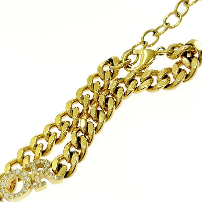 Christian Dior GP Rhinestone Dior Evolution Logo Bracelet Gold 414238 Bracelet