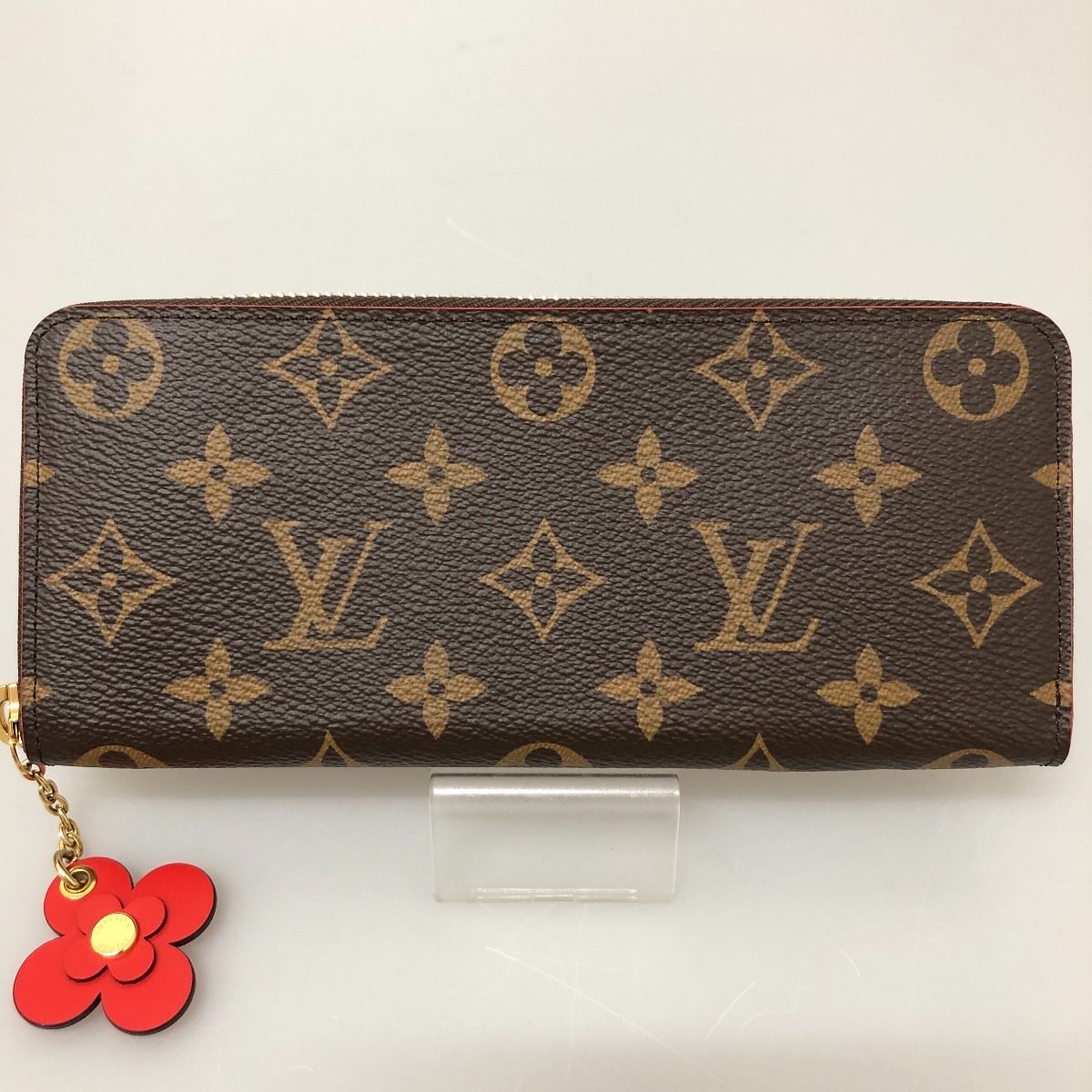 Louis Vuitton Long Wallet Monogram Portefeuille Clemence Flower Charm