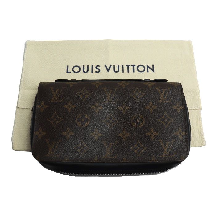 Louis Vuitton Zippy XL Long Wallet Round Zipper Monogram Macassar M61506 Ca2198