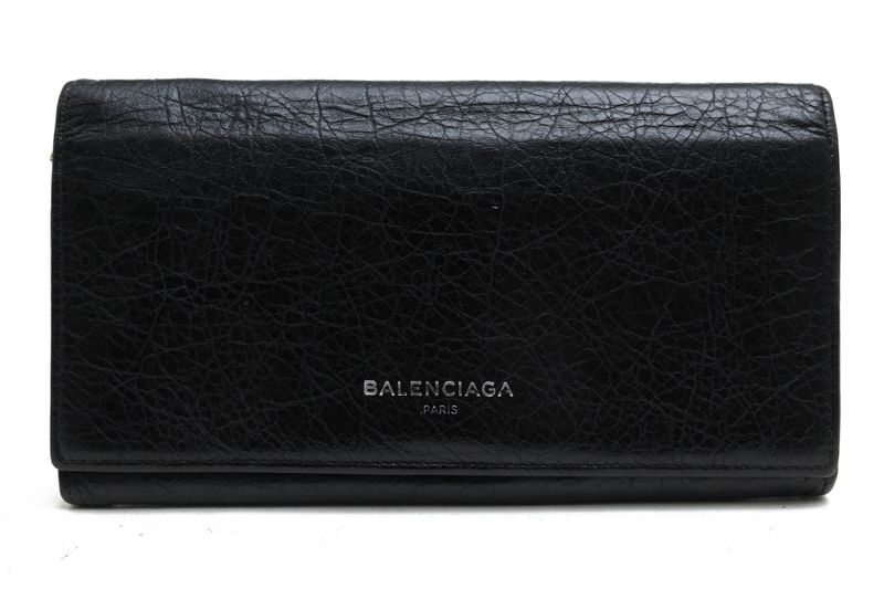 Balenciaga Wallet Men Leather Genuine Black 419806 1000 D 555583 with Coin