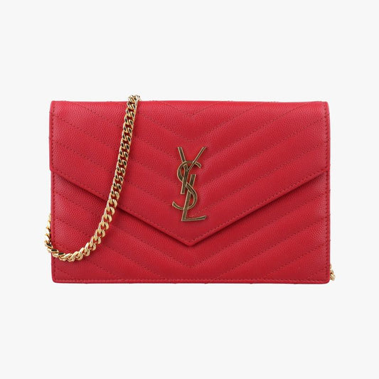 Yves Saint Laurentyves Saint Laurentmonogram Red Caviar Skin 393953 Gnc393953051