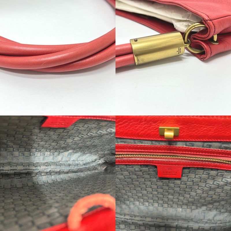 Gucci Handbag Logo 108964 Leather Red