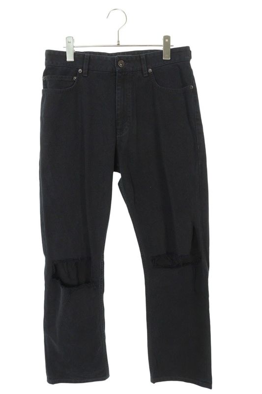 Balenciaga 745149 Tnw11 Knee Crush Straight Denim Pants Men's XS