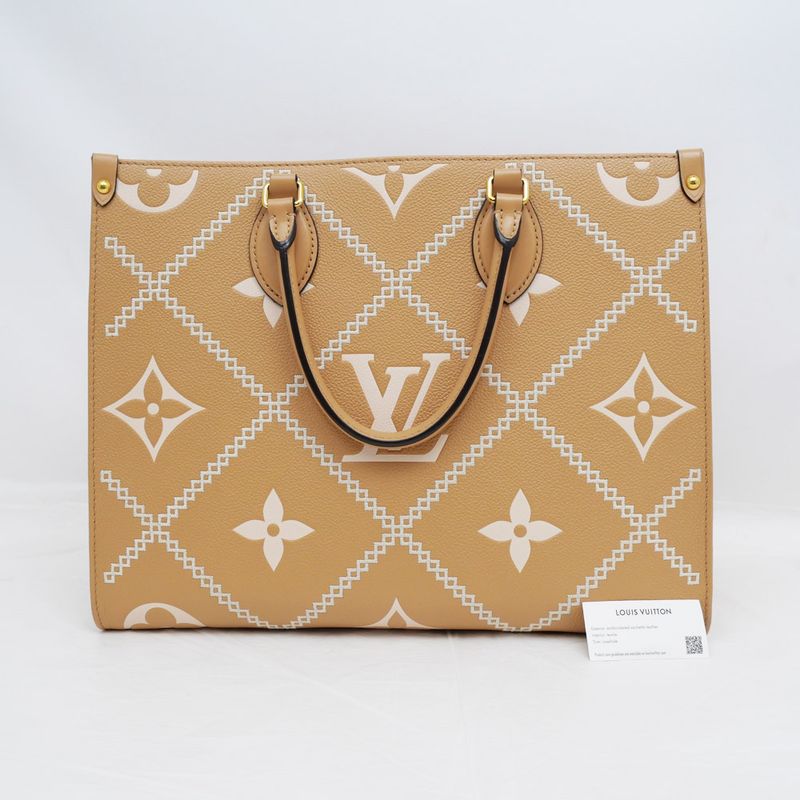 Louis Vuitton On The Go-mm Handbag Tote Broderie- Arizona Brown Monogram